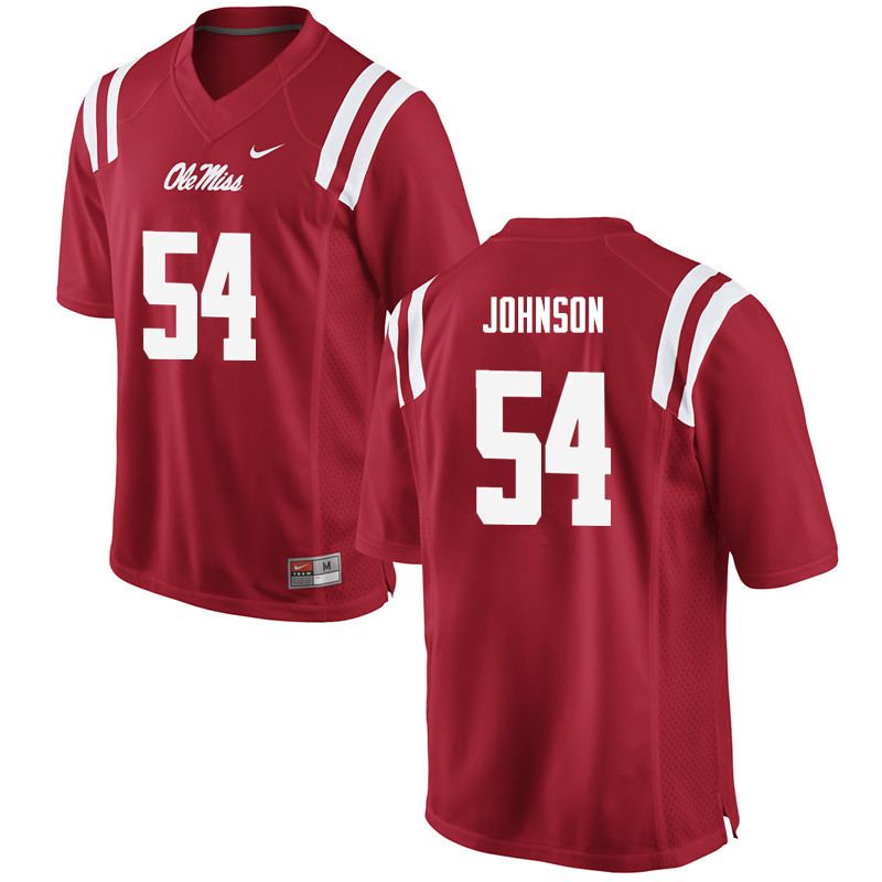 Men Ole Miss Rebels #54 Sam Johnson College Football Jerseys-Red - Click Image to Close